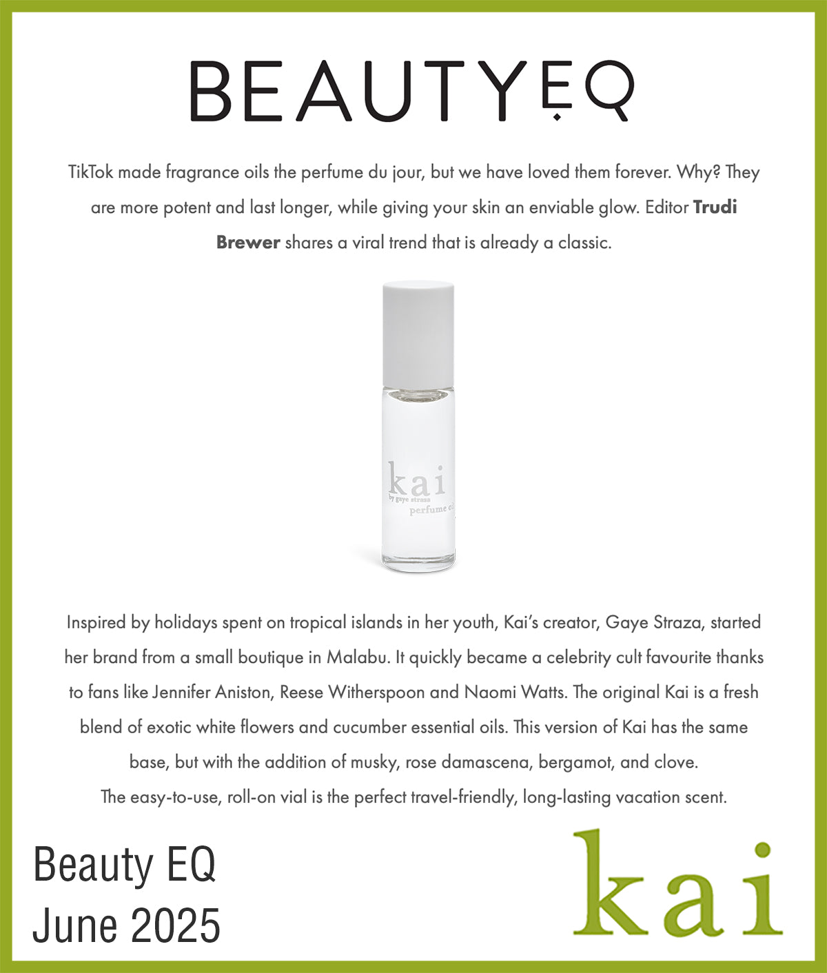 beauty eq - kai perfume oil - june 2025