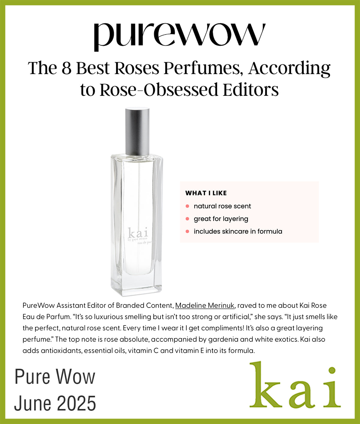 best rose perfume - kai rose eau de parfum - pure wow - june 2025