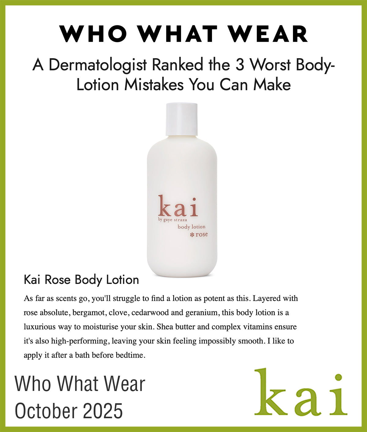 kai rose body lotion in who what wear
